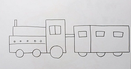 火车怎么画简笔画步骤 初级简笔画教程-第3张
