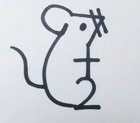 怎么用数字画老鼠简单 中级简笔画教程-第1张
