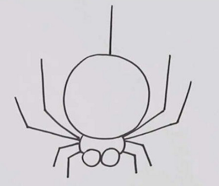 蜘蛛幼儿简笔画画法图解 中级简笔画教程-第3张