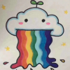 彩虹云朵简笔画带颜色
