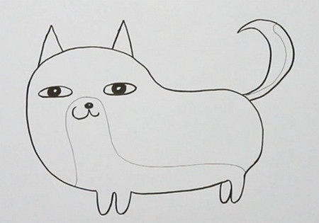 柴犬怎么画简单画法 中级简笔画教程-第4张