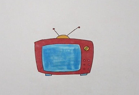 老式电视机简笔画步骤 中级简笔画教程-第1张