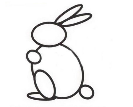 幼儿画兔子线描画图片步骤 初级简笔画教程-第4张