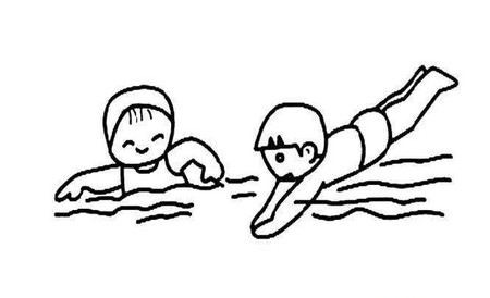幼儿游泳简笔画图片大全 中级简笔画教程-第3张