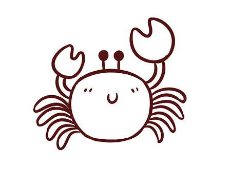 简笔画螃蟹的简单画法涂颜色 中级简笔画教程-第5张