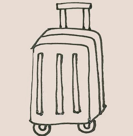 行李箱怎么画好看 行李箱的画法 中级简笔画教程-第6张