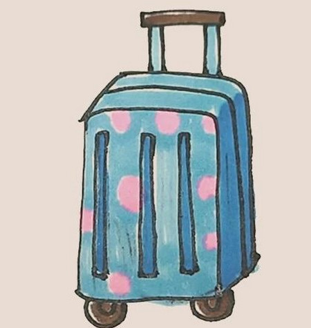 行李箱怎么画好看 行李箱的画法 中级简笔画教程-第1张