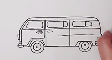 公共汽车简笔画步骤图 中级简笔画教程-第3张