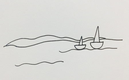 大海怎么画简笔画步骤图 中级简笔画教程-第3张