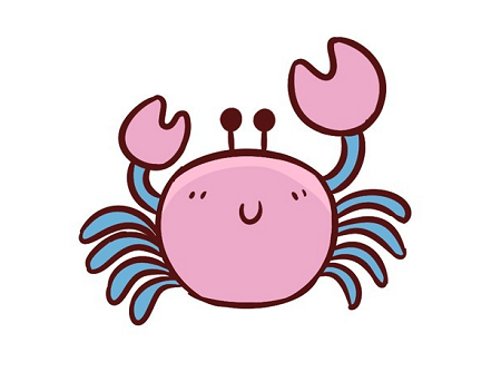 简笔画螃蟹的简单画法涂颜色 中级简笔画教程-第1张