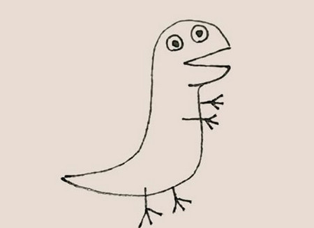 恐龙简笔画步骤图 教你画简单的恐龙 中级简笔画教程-第7张