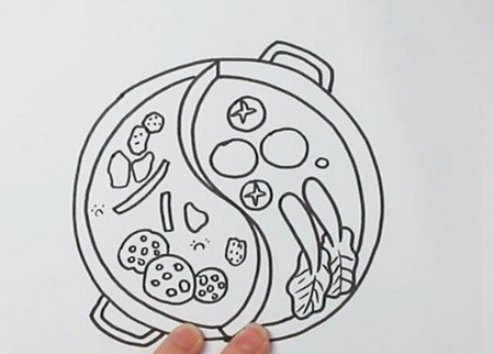 火锅怎么画 火锅彩色简笔画画法 中级简笔画教程-第3张