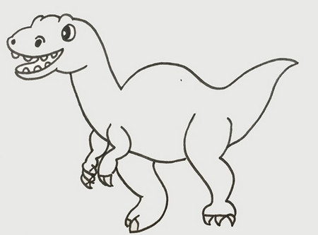 棘龙简笔画 恐龙的画法步骤 中级简笔画教程-第3张