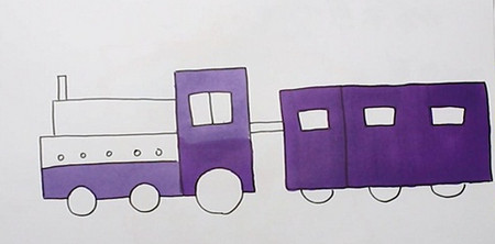 火车怎么画简笔画步骤 初级简笔画教程-第4张