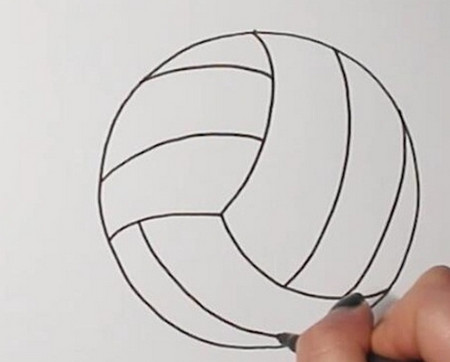 排球的简笔画怎么画 中级简笔画教程-第3张