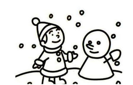 下雪天简笔画 简单图片
