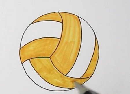 排球的简笔画怎么画 中级简笔画教程-第4张