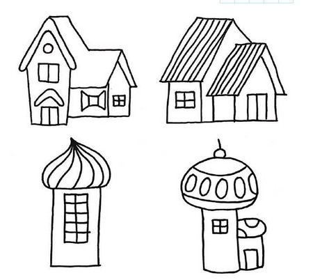 简易图画房子图片