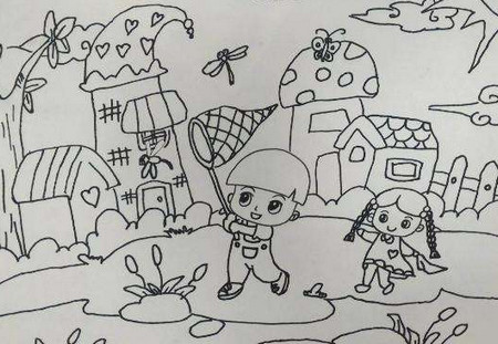 公园简笔画简单儿童图片