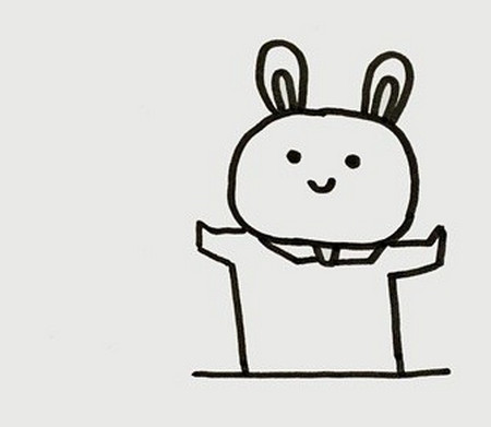 小兔子简笔画画法步骤 中级简笔画教程-第3张