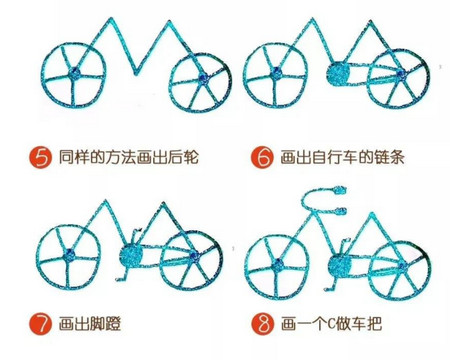 自行车简笔画步骤图解 中级简笔画教程-第2张
