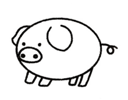 小猪简笔画图片 简单图片
