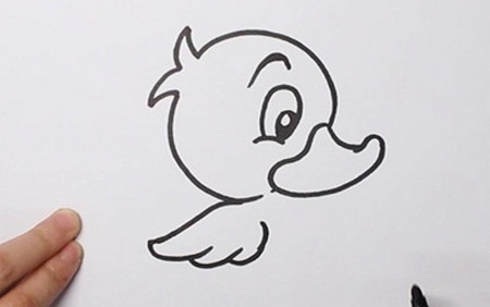 小鸭子简笔画画法步骤 中级简笔画教程-第3张
