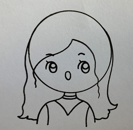 唱歌的女孩彩色简笔画 中级简笔画教程-第7张