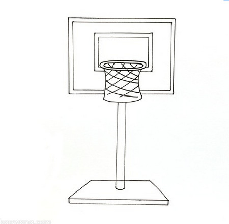 篮球架子简笔画图片