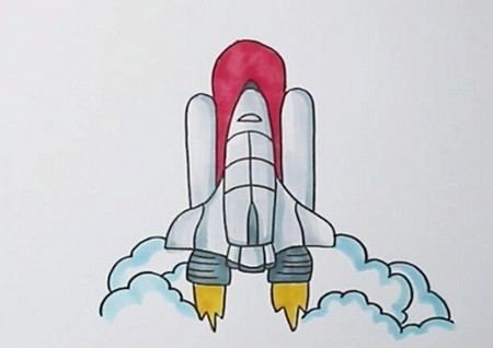 航天飞机的简笔画怎么画 中级简笔画教程-第1张