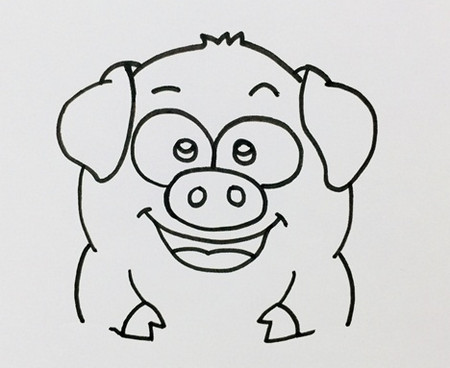 猪简笔画教程图片步骤 中级简笔画教程-第3张