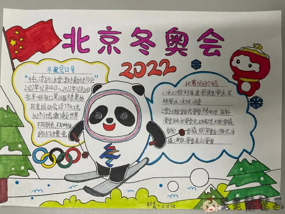 冰雪迎冬奥手抄报图片