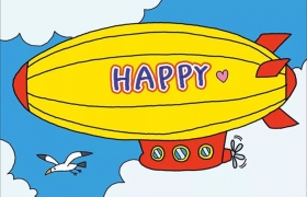 简单七步画出飞艇简笔画步骤图教程