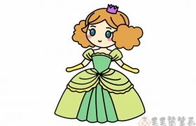 可爱美丽的小公主儿童画教程