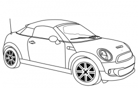 宝马mini cooper简笔画图片 小汽车简笔画
