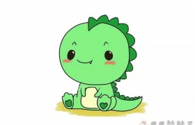 教小朋友圈学画恐龙宝宝简笔画