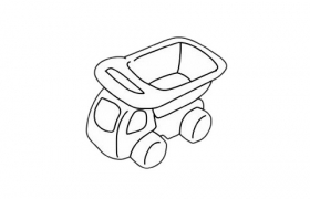 翻斗车玩具简笔画步骤图解教程及沙滩玩具图片大全