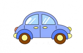 卡通小汽车简笔画画法步骤图解教程