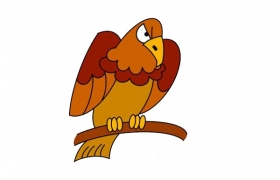 彩色老鹰简笔画的画法步骤步骤图片