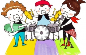 池塘里的荷花和小青蛙简笔画