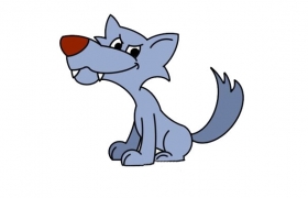 卡通大灰狼简笔画的画法步骤步骤教程