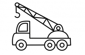 带颜色的吊车简笔画图片 吊车的简单画法