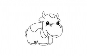 卡通奶牛简笔画,简单画法步骤及图片大全